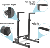 Heavy Duty Steel Dip Stand Station Adjustable Height Strength Training Pull Push Up Bar For Home Gym