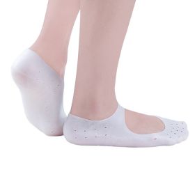 1pair Breathable And Soft Silicone Socks For Men And Women; Reusable Socks For Foot Pressure Relieve; Protectors Silicone To Prevent Foot Dry (Color: White, size: S)