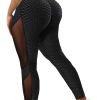 Honeycomb Mesh Contrast Leggings, Sporty Skinny High Waist Lifting Yoga Leggings, Women's Clothing