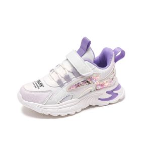 2022 Kids Running Sneakers Children's Tennis Shoes Girl Sneakers Children's Footwear Shoes For Girls Children's Sports Shoes (Color: Lavender, size: 28)