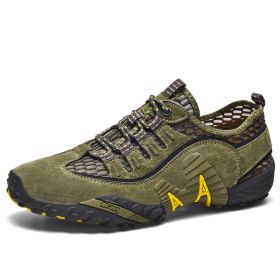 Slip On Upstream Shoes Men Quick Dry Aqua Shoes Breathable Hiking Wading Sneakers Beach Surfing Swimming Water Barefoot Shoes (Color: Army Green, size: 40)