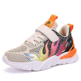 Boys Sneakers Spring Autumn Breathable Soft Non-slip Running Shoes Children Lightweight Outdoor Flat Casual Sports Shoes (Color: White Sneakers Shoes, size: 36)