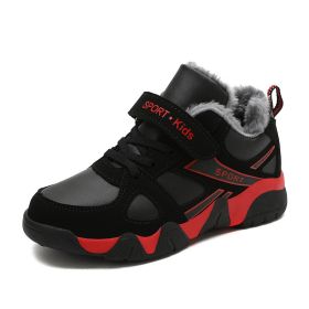 Boys Sneakers Winter Shoes Kids Cotton Shoes Fashion Fur Warm Outdoor Trainer Kids Running Shoes Children Sport Shoe Boots Tenis (Color: red shoes kids, size: 13)