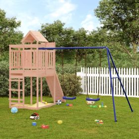 Outdoor Playset Solid Wood Douglas (Color: Brown)