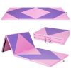 4-Panel PU Leather Folding Exercise Gym Mat with Hook and Loop Fasteners