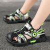 Kids Sandals for Boys 2022 Summer Children Fashion Hollow Shoes Camouflage Pattern Toddler Boys Sports Sandals Non-Slip Slippers